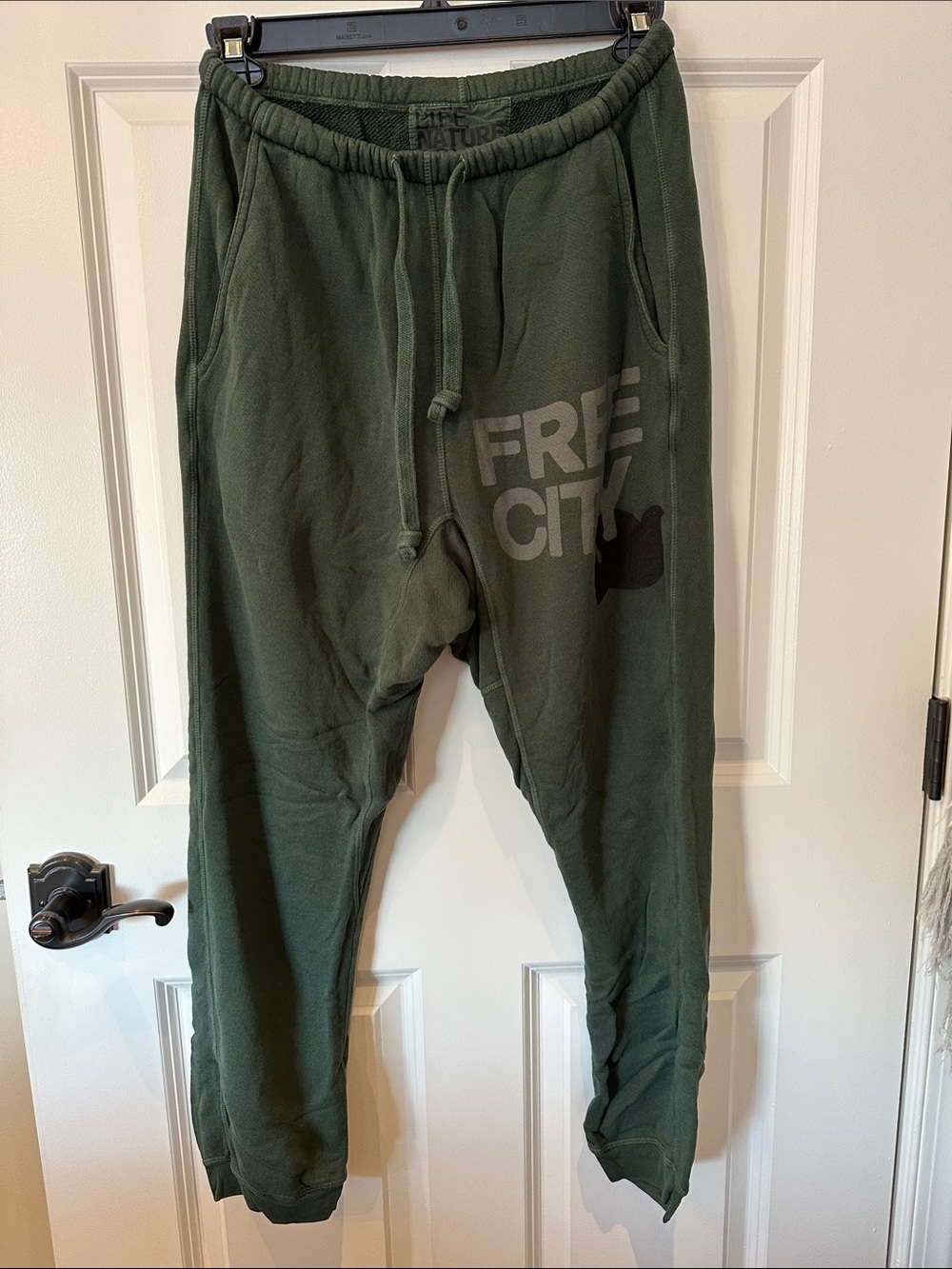 freecity Dark Olive Green Logo Joggers